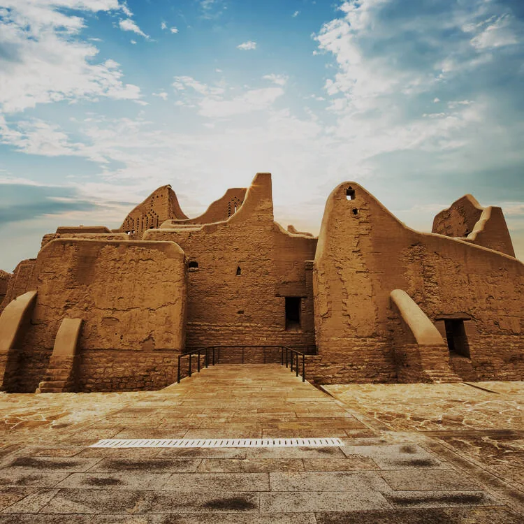 Ancient stone structures of the historic FAO village in Saudi Arabia